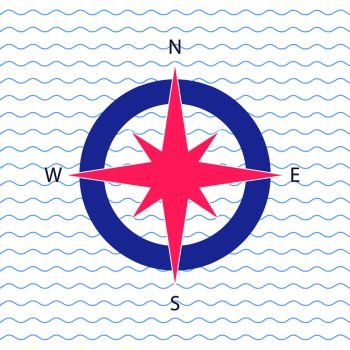 Vector Compass Rose with North, South, East and West Indicated Stock Vector  - Illustration of marine, navigation: 148818570