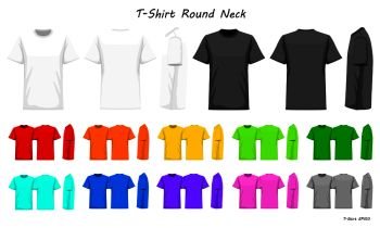 Set of Realistic Colored T-shirt Mockup. Red, Green and Blue Men T Shirt  Clothes Stock Illustration - Illustration of sleeve, sport: 259053975