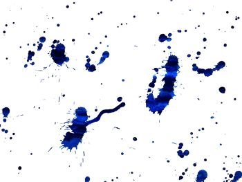 Blue watercolour or ink stain with water color paint blot Stock