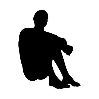 person sitting silhouette png