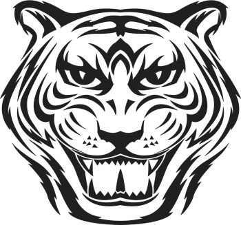 Image Details IST_6993_25066 - Roaring tiger head tattoo design, vintage  engraved illustration.