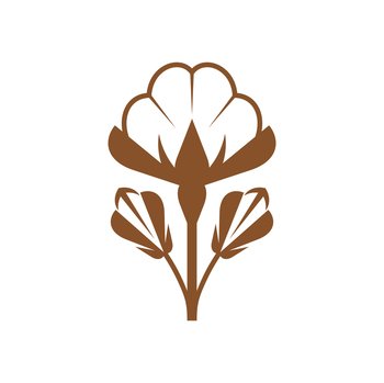 Organic cotton icon, 100 natural bio and eco product vector logo