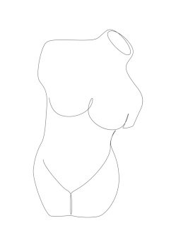 Vector contour beautiful nude pregnant woman on a background of