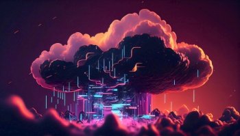 Cloud computing concept Abstract cloud connection technology background Ai generative illustration  Cloud computing concept Abstract cloud connec