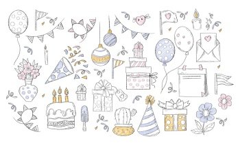 Doodle candles printable stickers