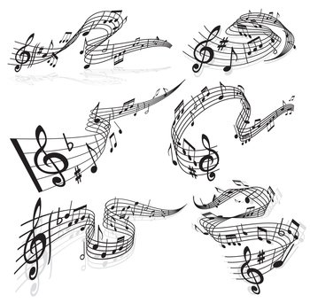 wavy music notes