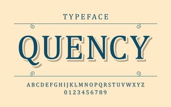 Typeface vintage style quency Royalty Free Vector Image