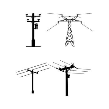 high voltage power lines vector