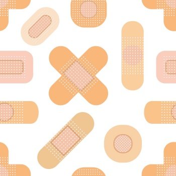 Aid band plaster strip medical patch set Vector Image
