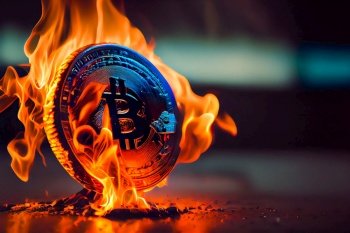 Bitcoin crypto currency burning under fire  Generative AI
