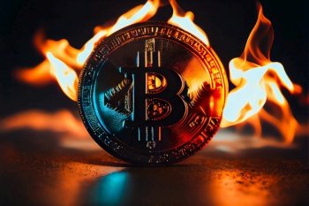 Bitcoin crypto currency burning under fire  Generative AI