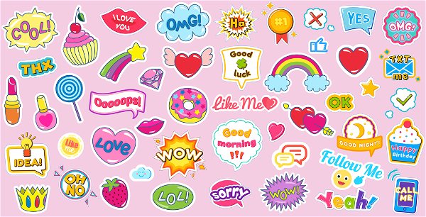 Set comic book bubble stickers Royalty Free Vector Image
