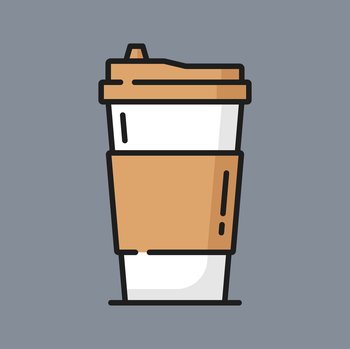 Coffee cup. Disposable paper or plastic cup with hot coffee. Vector  illustration in flat cartoon style. 7836810 Vector Art at Vecteezy