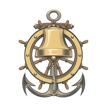 pirate ship steering wheel tattoo