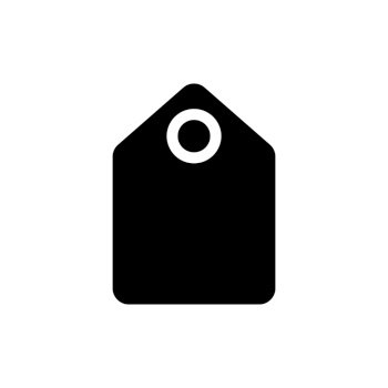 Medium size label black glyph icon clothing Vector Image