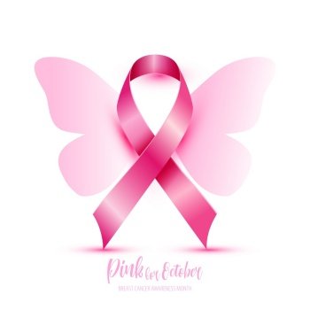 Pink Ribbons Kit for Breast Cancer Awareness Stock Vector