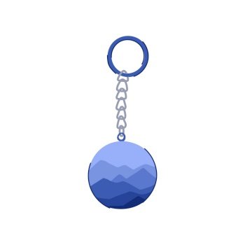 Keychain Key Set Cartoon. Keyring Ring, Chain Round Holder, Metal