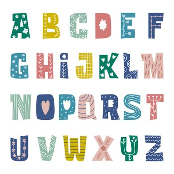 Comic Alphabet Set Letters Funny Colorful Comics Kid Font Stock