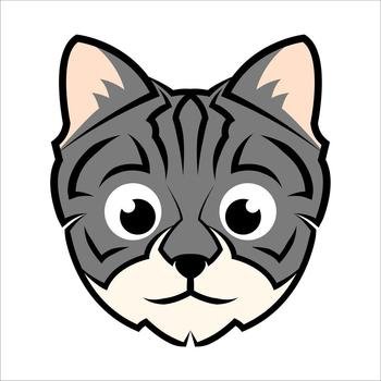 cute cat head cartoon logo cat head Good for cat care related products  2581829 Vector Art at Vecteezy