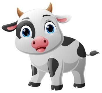 cute baby cow cartoon
