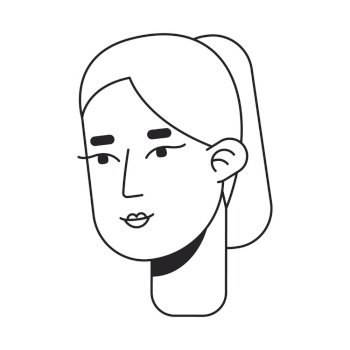 Young Girl face with ponytail hair from side view vector icon