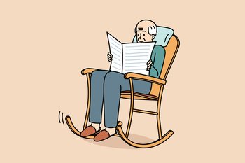 old man sitting cartoon