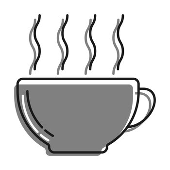 Keep warm and drink coffee - black white hand Vector Image