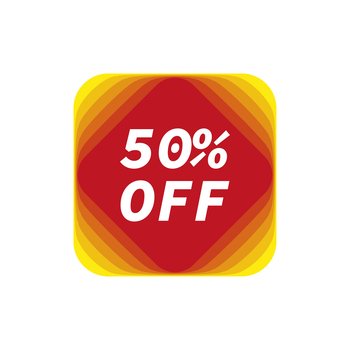 Sale 50% OFF discount sticker icon vector Red - Stock Illustration  [68143483] - PIXTA
