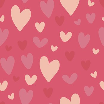 Tile pattern hearts on pink and black background Vector Image