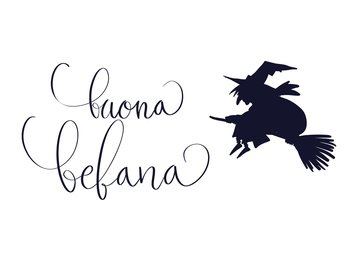 Greeting card with text - Buona Befana - Italian translation
