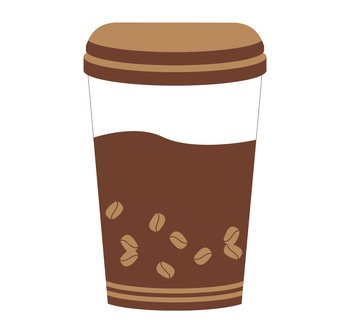Coffee cup with brown lid Royalty Free Vector Image