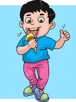 boy eating ice cream cartoon
