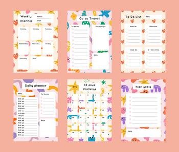 Cute planner, diary, journal, paper notebook and to do list