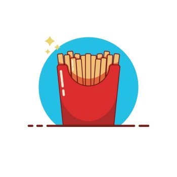 Premium Vector  French fries potato in red paper bag cartoon fast food  package isolated on white background