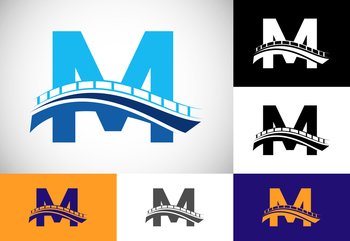 Initial letter mm building logo design template Vector Image