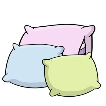 Set Of Pillows. Large And Small Object. Cartoon Flat Illustration. Soft  Colored Cushions In Blue And Pink. Element Of Bedroom And Bed For Sleep  Royalty Free SVG, Cliparts, Vectors, and Stock Illustration.