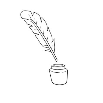 quill and parchment clipart