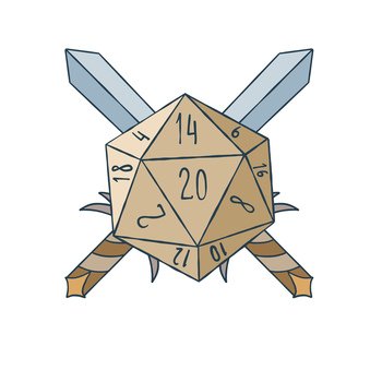 Dice d20 for playing dnd Royalty Free Vector Image