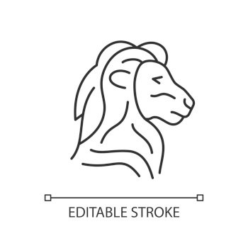 You searched for lion head symbol linear icon. singapore national animal.  official mascot. merlion statue. thin line customizable illustration.  contour symbol. vector isolated outline drawing. editable stroke. lion head  symbol linear icon