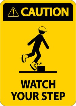 watch your step sign vector