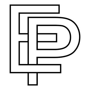 Logo sign ep pe icon nft ep interlaced letters e p