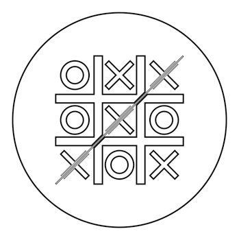 Tic tac toe game icon black color flat style Vector Image