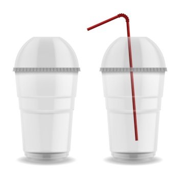 Empty transparent plastic disposable cups Vector Image