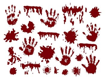 bloody handprint smear on black