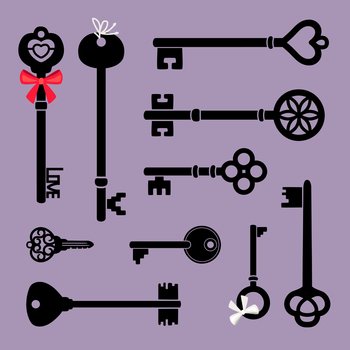 Vintage keys sketch icons. Vector set old brass or metal bronze forges lock  keys from antique or medieval royal castle or fortress doors or gates with  Stock Vector Image & Art 
