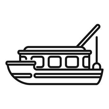 Image Details IST_22196_88409 - Ocean fishing boat icon outline vector. Fish  sea. Ship vessel. Ocean fishing boat icon outline vector. Fish sea