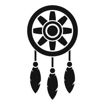 Aztec dream catcher icon outline vector. Tribal feather, Stock vector