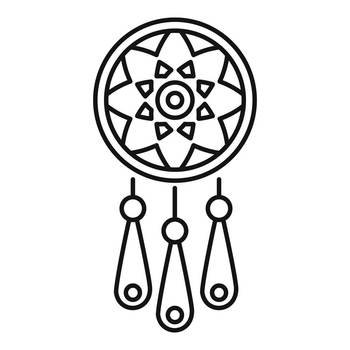 Feather dream catcher icon simple vector. Indian native Stock