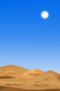 Desert Dune cliff sand landscape with clean blue sky. Minimal