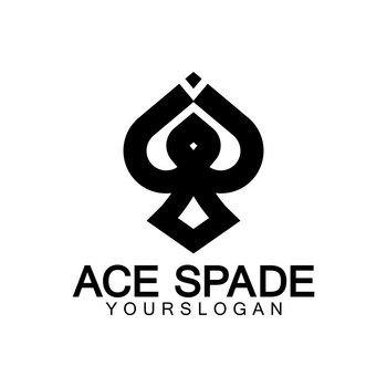 Ace of Spades Icon Logo Design. Flat Related Icon for Web and